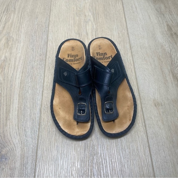 Finn Comfort Black Thong Sandals Size 37 / US 6 - 6.5 - Picture 1 of 5